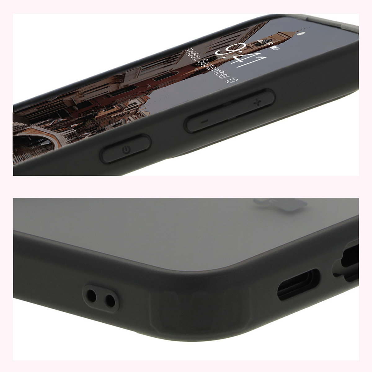 Wzmocnione narożniki i podwyższone ranty ekranu w etui Bizon Case MatteO